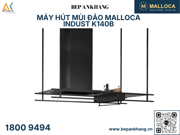 Máy hút mùi đảo Malloca INDUST K140B